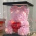 Rose Bear Artificial Foam Flowers with LED Light & Gift Box- Perfect Romantic Gift for Valentine's Day, Mother's Day, Anniversary, Wedding, Birthday, Thanksgiving, and Christmas 25cm/10inch