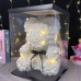 Rose Bear Artificial Foam Flowers with LED Light & Gift Box- Perfect Romantic Gift for Valentine's Day, Mother's Day, Anniversary, Wedding, Birthday, Thanksgiving, and Christmas 25cm/10inch