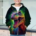 Boys 3D Dinosaur Hoodie Coat Outerwear Long Sleeve 3D Print Fall Winter Fashion Streetwear Cool Polyester Kids 3-12 Years Outdoor Casual Daily Regular Fit