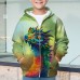 Boys 3D Dinosaur Hoodie Coat Outerwear Long Sleeve 3D Print Fall Winter Fashion Streetwear Cool Polyester Kids 3-12 Years Outdoor Casual Daily Regular Fit