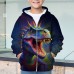 Boys 3D Dinosaur Hoodie Coat Outerwear Long Sleeve 3D Print Fall Winter Fashion Streetwear Cool Polyester Kids 3-12 Years Outdoor Casual Daily Regular Fit