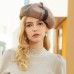 Hats 100% Wool Beret Hat Floppy Hat Wedding Casual Cute Retro With Pure Color Headpiece Headwear