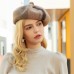 Hats 100% Wool Beret Hat Floppy Hat Wedding Casual Cute Retro With Pure Color Headpiece Headwear