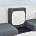 Stretch Sofa seat Cushion Cover Slipcover Elastic Couch Armchair Loveseat 4 or 3 Seater Grey Plain Solid Soft Durable Washable