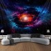 Universe Sky Blacklight Tapestry UV Reactive Glow in the Dark Trippy Tree Misty Forest Nature Landscape Hanging Tapestry Wall Art Mural for Living Room Bedroom