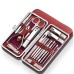 19 in 1 Stainless Steel Manicure Set For Foot Fitting Set Professional Pedicure Kit Nail Scissors Grooming Kit with Leather Travel Case for Women and Men