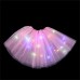 Kids Girls' Skirt Deep Purple Pink Purple Solid Colored Light LED Party Basic Ballet Dancer Swan Lake LED Layered Dress Tutu Bubble Skirt