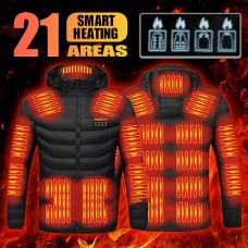 21/9/4 Areas Heated Jacket For Men Women USB Electric Heating Jackets Winter Outdoor Warm Sports Thermal Parka Coat Vest for Hunting Hiking Camping Fishing