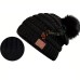 Wireless Beanie Hat For Women Girls Musical Beanie Wireless Headphones Stereo Speaker Hat Built-in Mic Speakerphone Knitted Pompom Beanie Hat Warm Outdoor Ski Cap