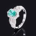 Moissanite Ring Party Classic Green S925 Sterling Silver Precious Vintage Personalized 1PC Tourmaline