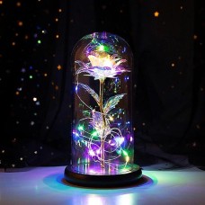 Romantic Rose LED Fairy Light in Glass Dome - Perfect Gift for Mother's Day, Weddings, Valentines Day, and Anniversaries (Batteries Not Included)