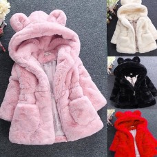 Kids Girls' Winter Coat Solid Color Active School Coat Outerwear 2-8 Years Fall Black White Pink