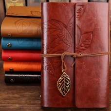 A6 Leather Loose-Leaf Book Leaf Notebook Strap Notepad Portable Book Travel Handbook Sub-Business Record