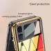 Phone Case For Samsung Galaxy Z Flip 5 Z Flip 4 Z Flip 3 Z Flip 2 Z Flip Back Cover Plating Camera Lens Protector Shockproof Transparent Solid Colored Marble Tempered Glass