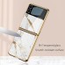 Phone Case For Samsung Galaxy Z Flip 5 Z Flip 4 Z Flip 3 Z Flip 2 Z Flip Back Cover Plating Camera Lens Protector Shockproof Transparent Solid Colored Marble Tempered Glass