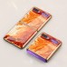 Phone Case For Samsung Galaxy Z Flip 5 Z Flip 4 Z Flip 3 Z Flip 2 Z Flip Back Cover Plating Camera Lens Protector Shockproof Transparent Solid Colored Marble Tempered Glass