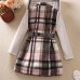 2 Pieces Kids Girls' Plaid Dress Suits Set Long Sleeve Active Outdoor 7-13 Years Winter Pink