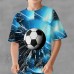 Boys 3D Graphic Football T-shirt & Shorts T-shirt Set Clothing Set Short Sleeve 3D prints Summer Spring Active Sports Fashion Polyester Kids 3-13 Years Outdoor Street Vacation Regular Fit