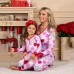 Mommy and Me Christmas Pajamas Graphic Home Print Pink Long Sleeve Mommy And Me Outfits Active Matching Outfits