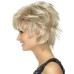 Short Blonde Wigs Omber Blonde Pixie Cut Wig for Women Natural Wavy Real Hair Synthetic Wig with Bangs