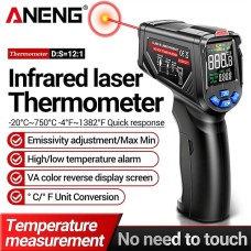 ANENG TH06 Infrared Temperature Gun VA Reverse Screen Thermometer 0.11.00 Adjustable Industrial Detector Sensor Instrument Tool