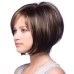 Brown Wigs for Women Synthetic Wig Straight Straight Bob with Bangs Wig Short Brown Synthetic Hair Women's Highlighted / Balayage Hair Side Part Brown