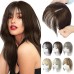 Hair Toppers for Women Adding Hair Volume Topper with Bangs 12 Inch Synthetic Invisible Clips in Hair Pieces with Thinning Hair Natural Looking Topper Hair Extension for Daily Use