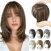 Hair Toppers for Women Adding Hair Volume Topper with Bangs 12 Inch Synthetic Invisible Clips in Hair Pieces with Thinning Hair Natural Looking Topper Hair Extension for Daily Use