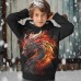 Boys 3D Dragon Hoodie Pullover Long Sleeve 3D Print Spring Fall Fashion Streetwear Cool Polyester Kids 3-12 Years Hooded Outdoor Casual Daily Regular Fit