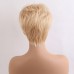 Human Hair Blend Wig Short Natural Straight Pixie Cut Side Part Layered Haircut Asymmetrical Blonde White Silver Cosplay Curler & straightener Natural Hairline Capless Brazilian Hair Women's All