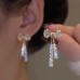 Women's Zircon Drop Earrings Fine Jewelry Classic Bowknot Personalized Stylish Earrings Jewelry Silver For Wedding Party 1 Pair