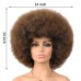 Wig 70s Afro Wig for Black Women Glueless Wear and Go Wig Dark Blue Color Costume Halloween Wigs with 5 Pieces Disco Accessories Women's Hijab Earrings Bracelet