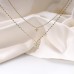 Necklace S925 Sterling Silver Women's Elegant Fashion Double Layered Bowknot Cool Wedding Geometric Necklace For Wedding Gift