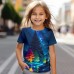 Girls' 3D Tee Shirt Short Sleeve 3D Print Summer Spring Active Fashion Cute Polyester Kids 3-12 Years Crew Neck Outdoor Casual Daily Regular Fit