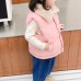 Kids Unisex Vest Coat Black Yellow Pink Solid Color Fall Winter Active School 7-13 Years