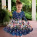 Girls' 3D Graphic Floral Dress Long Sleeve 3D Print Summer Fall Sports & Outdoor Daily Holiday Cute Casual Beautiful Kids 3-12 Years Casual Dress A Line Dress Above Knee Polyester Regular Fit