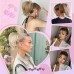 Messy Bun Hair Piece Claw Clip in Straight Hair Bun 9 Inch Short Ponytail Extension with Bendable Metal Wire Hair Pieces for Women Fake Hair Bun DIY Styles