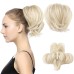 Messy Bun Hair Piece Claw Clip in Straight Hair Bun 9 Inch Short Ponytail Extension with Bendable Metal Wire Hair Pieces for Women Fake Hair Bun DIY Styles