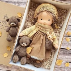 Cotton Body Waldorf Doll Doll Artist Handmade Mini Dress Up Doll Diy（Accessory bear not included）