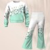 Girls' 3D Floral Set Sweatshirt & Bell bottom Long Sleeve 3D Print Fall Winter Active Fashion Daily Polyester Kids 3-12 Years Crew Neck Outdoor Date Vacation Regular Fit