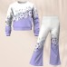 Girls' 3D Floral Set Sweatshirt & Bell bottom Long Sleeve 3D Print Fall Winter Active Fashion Daily Polyester Kids 3-12 Years Crew Neck Outdoor Date Vacation Regular Fit