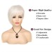 Short White Wig Pixie Natural Straight Asymmetric Wig Halloween Cosplay Costume Wig Synthetic Heat Resistant Hair Wig for Women (Cream White)