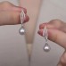 Women's Pearl Drop Earrings Fine Jewelry Classic Precious Personalized Stylish S925 Sterling Silver Earrings Jewelry White For Gift Festival 1 Pair