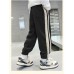 Kids Boys Sweatpants Trousers Patchwork Side Stripe Solid Color Keep Warm Pants School Daily Black Khaki