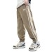 Kids Boys Sweatpants Trousers Patchwork Side Stripe Solid Color Keep Warm Pants School Daily Black Khaki