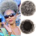 Ombre Grey Afro Puff Drawstring Ponytail Natural Kinky Curly Ponytail Hair Extension for Black Women African American short Kinky Ponytail Drawstring