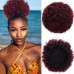 Ombre Grey Afro Puff Drawstring Ponytail Natural Kinky Curly Ponytail Hair Extension for Black Women African American short Kinky Ponytail Drawstring