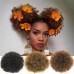 Ombre Grey Afro Puff Drawstring Ponytail Natural Kinky Curly Ponytail Hair Extension for Black Women African American short Kinky Ponytail Drawstring