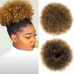 Ombre Grey Afro Puff Drawstring Ponytail Natural Kinky Curly Ponytail Hair Extension for Black Women African American short Kinky Ponytail Drawstring