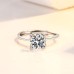 Ring Wedding Geometrical Silver Rhinestone S925 Sterling Silver Stylish Simple Luxury 1PC